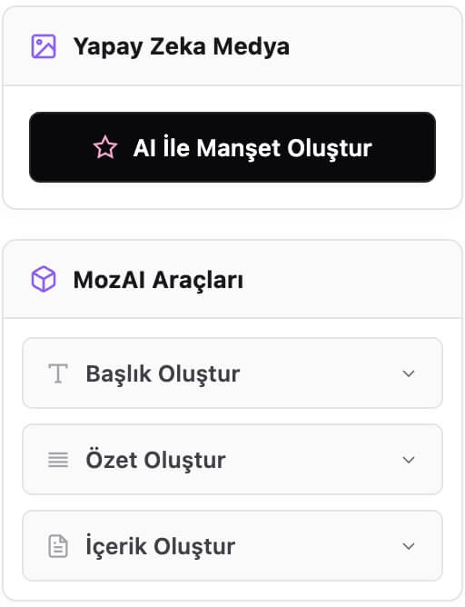 MozAI arayüzü