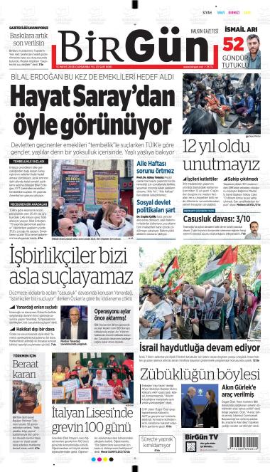 14 Mayıs 2026 - Perşembe tarihli HALKIN GAZETESİ BİRGÜN gazetesi ilk sayfası