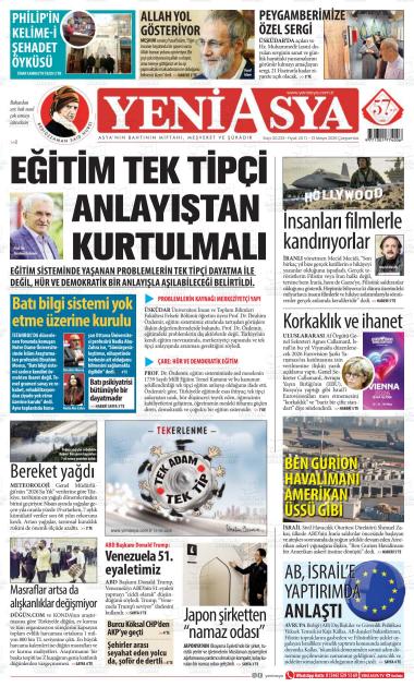 14 Mayıs 2026 - Perşembe tarihli YENİ ASYA gazetesi ilk sayfası