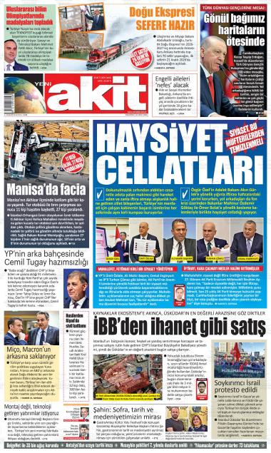 13 Ekim 2026 - Salı tarihli YENİ AKİT gazetesi ilk sayfası