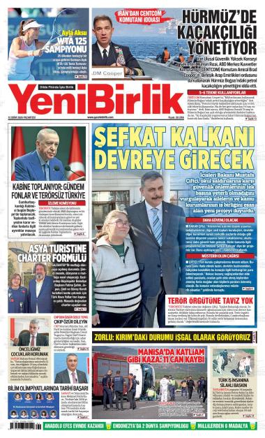 13 Ekim 2026 - Salı tarihli YENİ BİRLİK gazetesi ilk sayfası